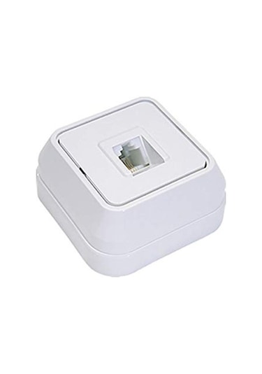 Makel Sıva Üstü Numeris Telefon Prizi / Beyaz