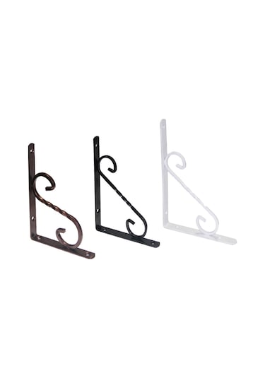 Beşel Ba341 Beyaz Ferforje 11,5x15,5 Cm Raf Altı 4 Adet Beyaz