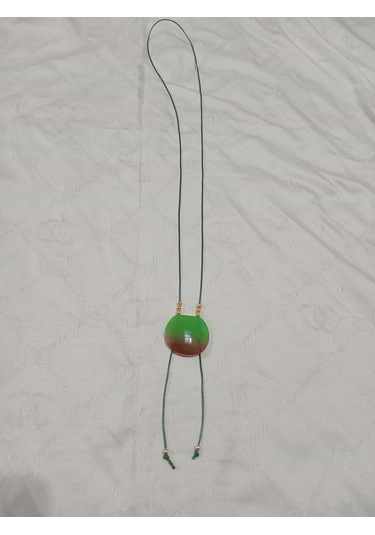 Deri İpli Yeşil Kolye Yeşil