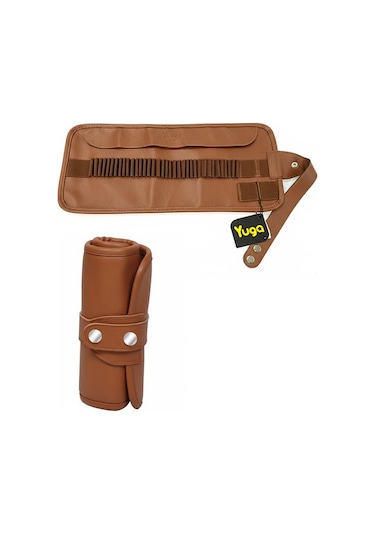 Yuga Suni Deri 36 Gözlü Rulo Kalemlik Taba Taba