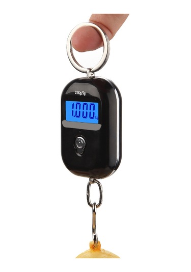 Konesam 25kg/5g Hassasiyetli Taşınabilir Elektronik Askı Terazi - Lcd Ekranlı, Çelik Kanca, Ev Ve Ticari Kullanıma Uygun, Pil Dahil Değil Siyah