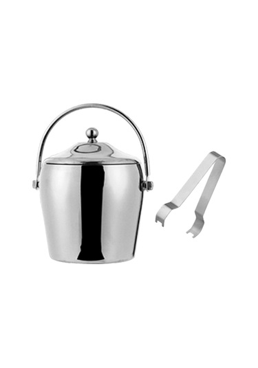 Homyl Barbekü Bar Partisi Için Çift Duvar Buz Kovası İçecek 1.2l Gümüş Çok Renkli