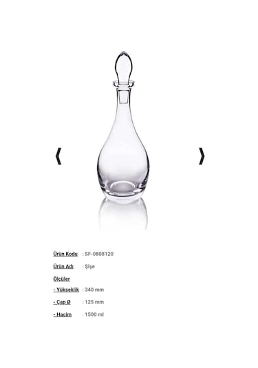 Aymin Kristal Aymincam Sade Cam Şise Karaf Surahı