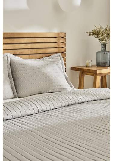 Kaşmir Home Amelia Çift Kişilik Yatak Örtüsü Takımı Gri Gri