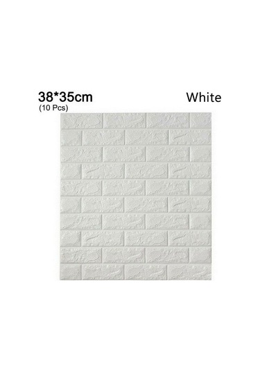 10 Adet 38 35 Cm 3d Duvar Sticker Kendinden Yapışkanlı Duvar Kağıdı Beyaz Beyaz Çok Renkli