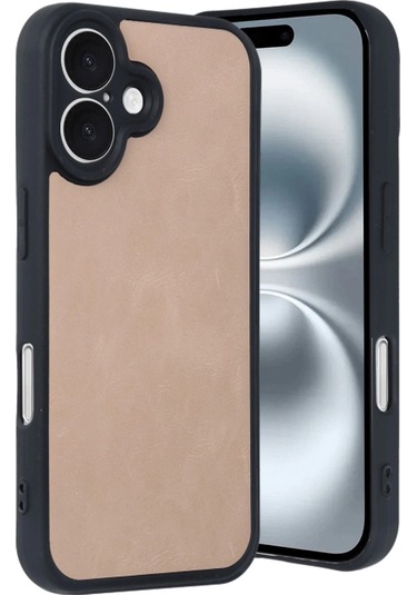 Mepa Apple, Uyumlu iPhone 16 Kılıf Aras Deri Kapak - Pudra Najmaddin standart