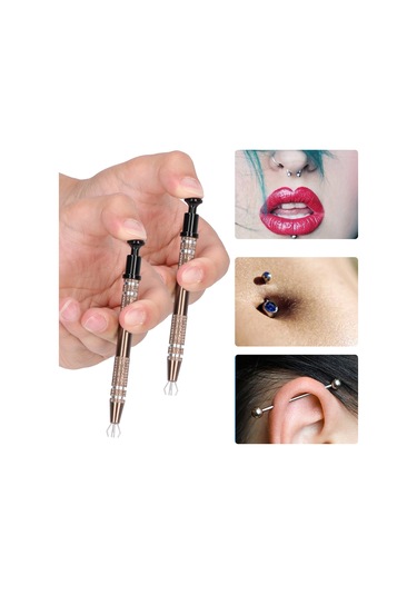 Lemestar Piercing İçin Alüminyum Dört Pençeli Pırlanta Tutucu, Sağlam Tutuş, Kaymaz Dizaynlı 2 Adet Paket Diğer