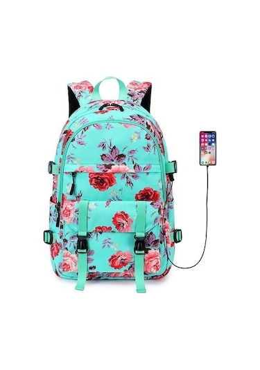 Gündelik Öğrenci Schoolbag Baskı Su Geçirmez Sırt Çantası Ugh5tl Yeşil