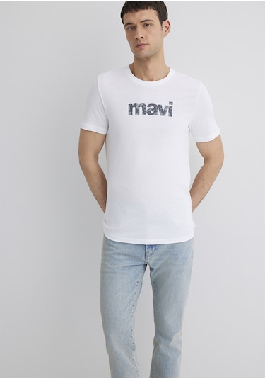 Mavi - Mavi Baskılı Beyaz Tişört 0611039-620 Beyaz