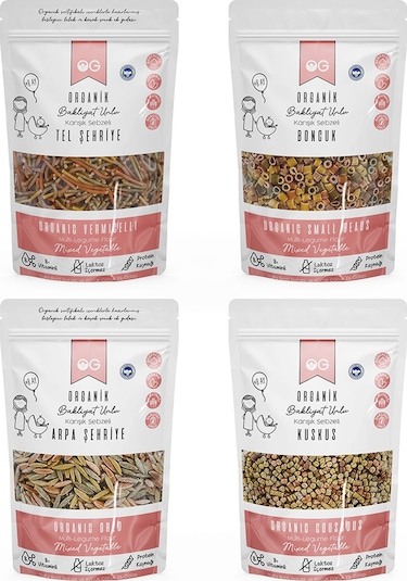 OG natural Organik Bakliyat 4'lü Unlu Makarna Seti +7 Ay