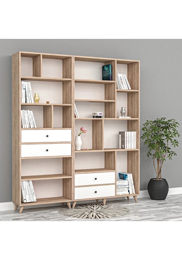 Ay Çekmeceli Kitaplık Mdf Antrasit