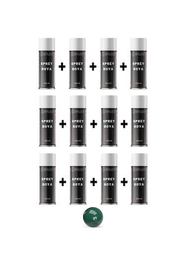 12 Adet Ral 6016 Türk Yeşili Sprey Boya 400 Ml.