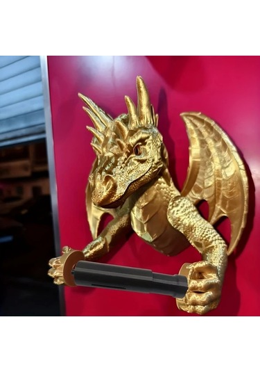 Willowhaven 1 Adet Ejderha Desenli Tuvalet Kağıdı Askısı Altın Renk Banyo Ev Ofis Yatak Odası Altın Rengi