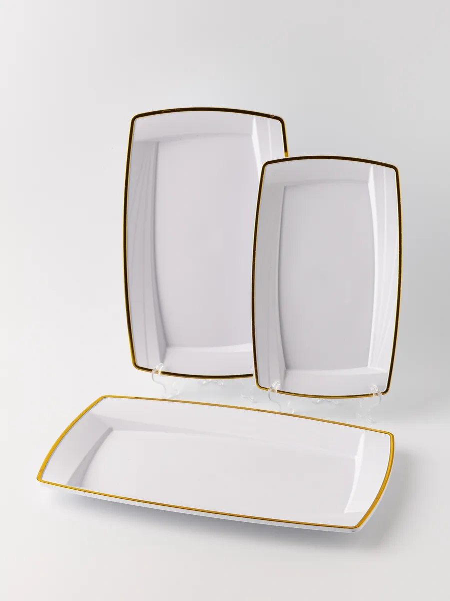 Family Co. Tek Kullanımlık Plastik Servis Tabakları Seti 6 Adet. 415028525 100 adet