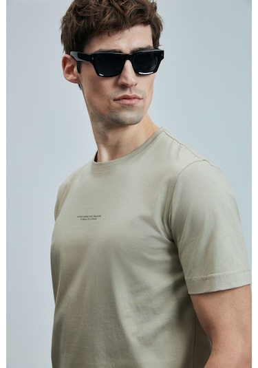 Lufian Valor Modern Grafik T- Shirt Bej Bej 111020242100550 Bej