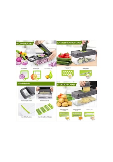 14/16 In 1 Dilimleme Sebze Gıda Parçalayıcı Sebze Kesici Domates Diğer