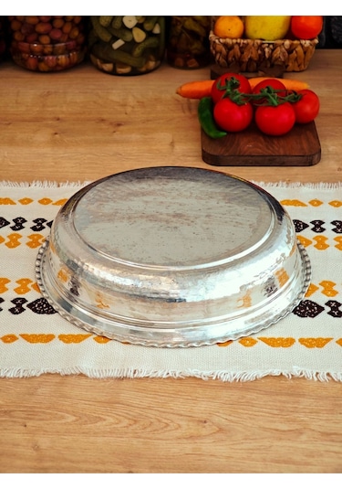 Modabakir Bakır Kalaylı Derin Fırın Tepsisi 30 Cm Model:2233rt Gümüş