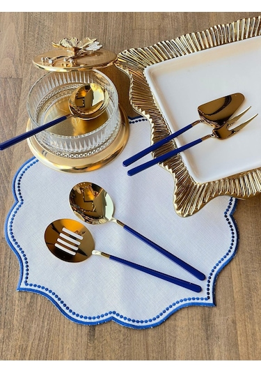 Allegra Blue Gold 5 Parça Servis Kaşık Seti