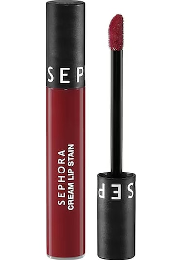 Sephora Cream Lip Stain Bulaşmayan Kadife Bitişli Ruj - Mat Likit Ruj - 17 Dark Red 5 Ml 0