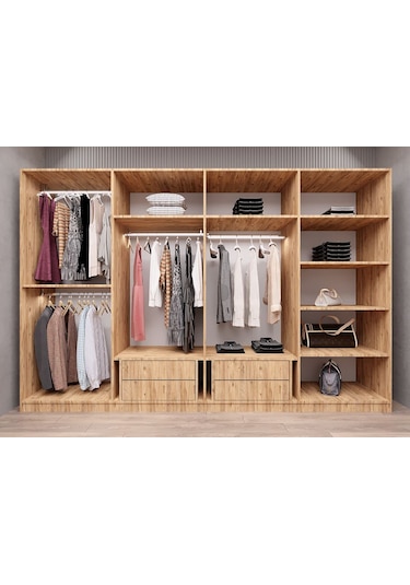 Dante Reflekte Cam 8 Kapaklı Gardırop Montaj Dahil Çam 280 Cm