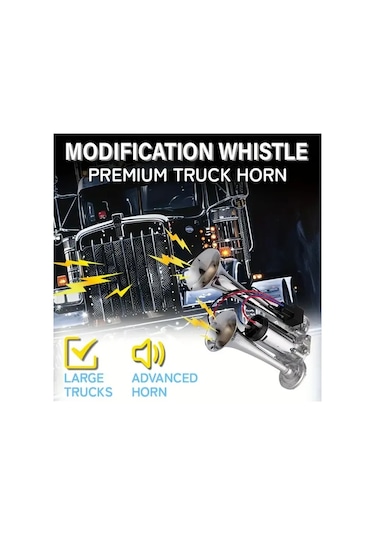 Motion003 Aazrzrz 2024 Yükseltilmiş Çift Tonlu Tren Kornası Gümüş Renkli 1 Nesil Düdük