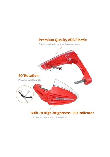 Dancemonkey Su Geçirmez Motosiklet El Koruyucu - Rüzgar Korumalı Led Dönüş Işıklı