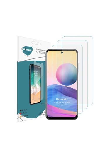 Microsonic Xiaomi Poco M3 Pro Screen Protector Nano Glass Cam Ekran Koruyucu 3 Lü Paket