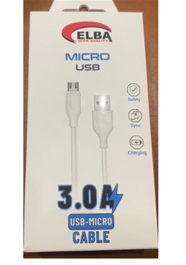 Elba ELB25-M3A Micro Usb 3A Hızlı Şarj Kablosu 1 Mt