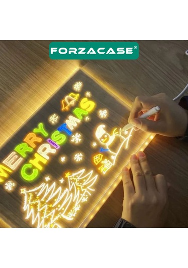 Neon Led Işıklı 20x30 Cm Yazı Çizim Tahtası + Stant + Kalem Fc994