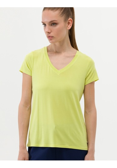 Pierre Cardin Kadın Yeşil Basic Tişört 50269345-vr232 Yeşil