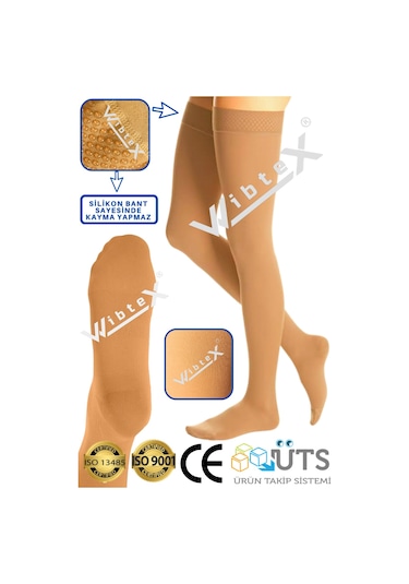 Wibtex Diz Üstü Varis Çorabı Kapalı Burun Ten Rengi