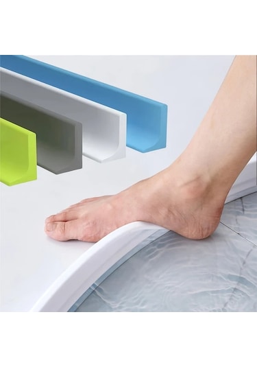 Dashanshop 100cm Siyah Silikon Banyo Su Sıçrama Bariyeri Su Geçirmez Dayanıklı Siyah