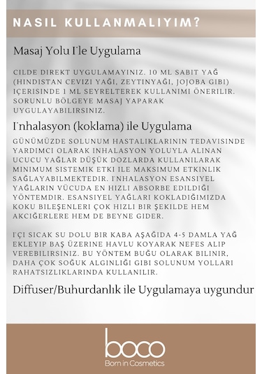 Boco Born In Cosmetics %100 Saf Lavanta + Tarçın Uçucu Yağı 10 + 5 ML