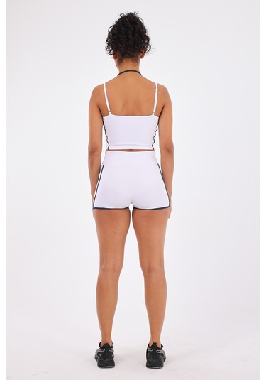 Scorp Antha Spor Büstiyer Biker Kısa Tayt Takımı Beyaz STANDART