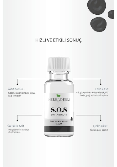 Herbaderm Sos Siyah Nokta Oluşumuna Karşı Cilt Bakım Serumu 20 ML