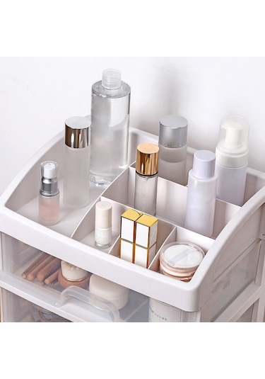 Ximistore9 3 Katlı Şeffaf Çekmeceli Depolama Kutusu - Makyaj Ve Masaüstü Malzemeleri İçin Toz Koruyucu, Pp Malzeme İle Katmanlı Düzenleyici Kutusu Şeffaf