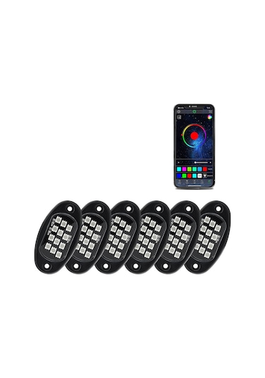 Led Kaya Işıkları 6 Adet Çok Renkli Led Işıklar Parlaklık K22432-6-3