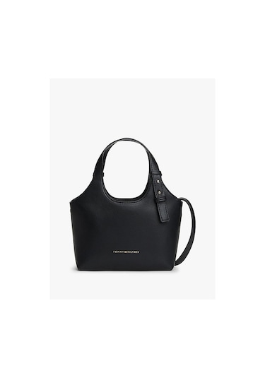 Tommy Hilfiger Th Logo Detaylı Kadın Mini Tote Çanta-12068 Siyah