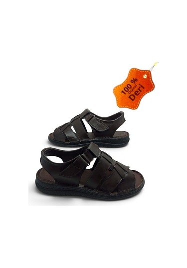 Magic Shoes Hakiki Deri Kahverengi Ortopedik Erkek Sandalet