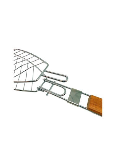 Dooman Paslanmaz Çelik Balık Izgara Teli Ahşap Saplı 30x13 Cm Izgara Alanı - 318g