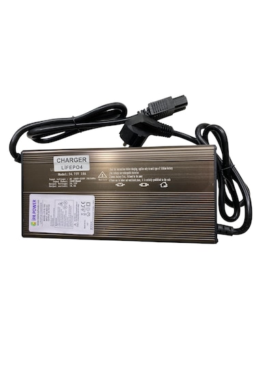 İpa Power 15s 54.75 Volt 10 A. Lifepo4 Batarya Şarj Cihazı Siyah