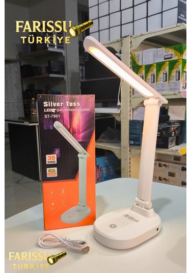 Silver Toss St-7901 30 Smd Led Şarj Edilebilir Ayarlanabilir Masa Lambası Beyaz