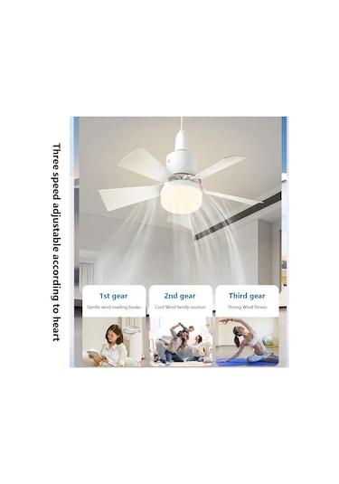 62 Watt 3 Renk Yanma Modlu Dimlenebilir Cata Lodos Kumandalı Fan Led Ampul