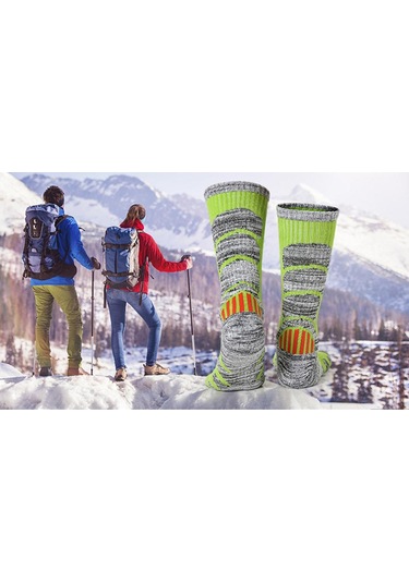 Homyl Kadın Kış Sıcak Spor Yürüyüş Çorap Termal M-mor Mor