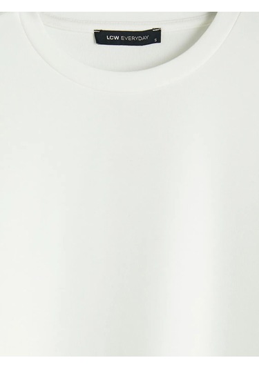 Lc Waikiki Beyaz Bisiklet Yaka Soft Touch Kadın Sweatshirt