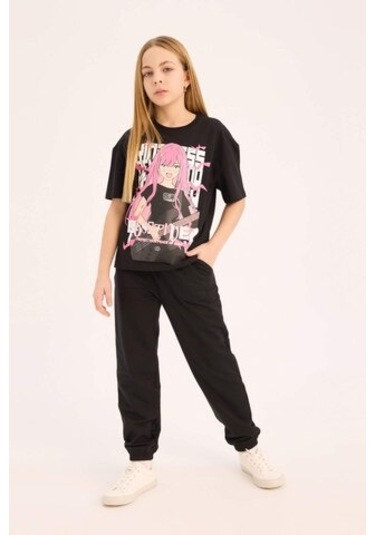 DeFacto Kız Çocuk Relax Fit Bisiklet Yaka Baskılı Kısa Kollu Tişört E0353A825SMBK81 Siyah DeFacto Kız Çocuk Relax Fit Bisiklet Yaka Baskılı Kısa Kollu Tişört E0353A825SMBK81 Siyah
