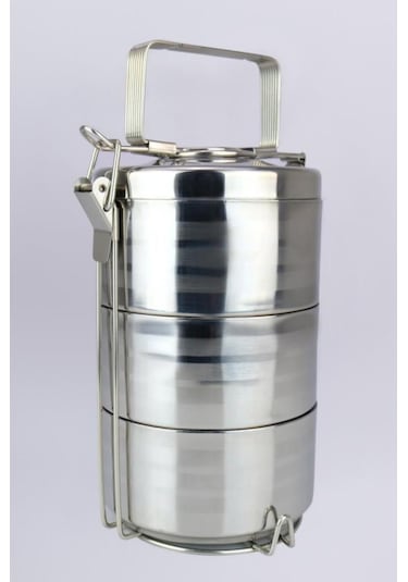 Digithome 3 Lü Çelik Hazneli Yemek Taşıma Saklama Ve Sefer Tası İş Ofis Okul İçin Gri - Yk1430 C320.025