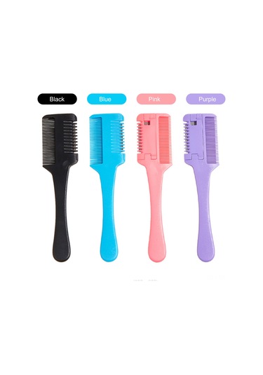 Maiyame Siyah Plastik Saç Trimmerı - Kalın Saç Kesimi Ve Dıy Saç Stilleri İçin Bıçaklı Tarak 1 Adet Bıçaklı