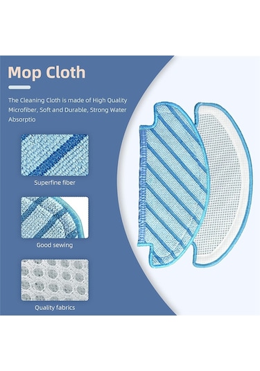 Sointeresting Yeedi Vac Max, Vac Station Robot Süpürge Aksesuarları İçin Yedek Parçalar Ana Yan Fırça Hepa Filtreler Paspas Bezi