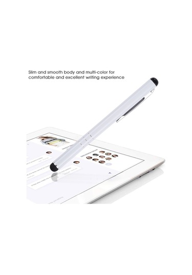 Evrensel Üç Halkalı Cep Telefonu Yazı Kalemi Beyaz